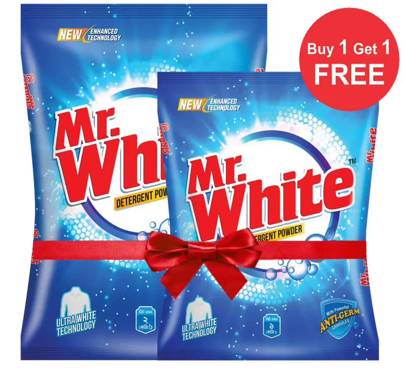 Mr.White Detergent Powder Buy One Get One Free (Buy 1 Get 1kg Free) at Shwapno